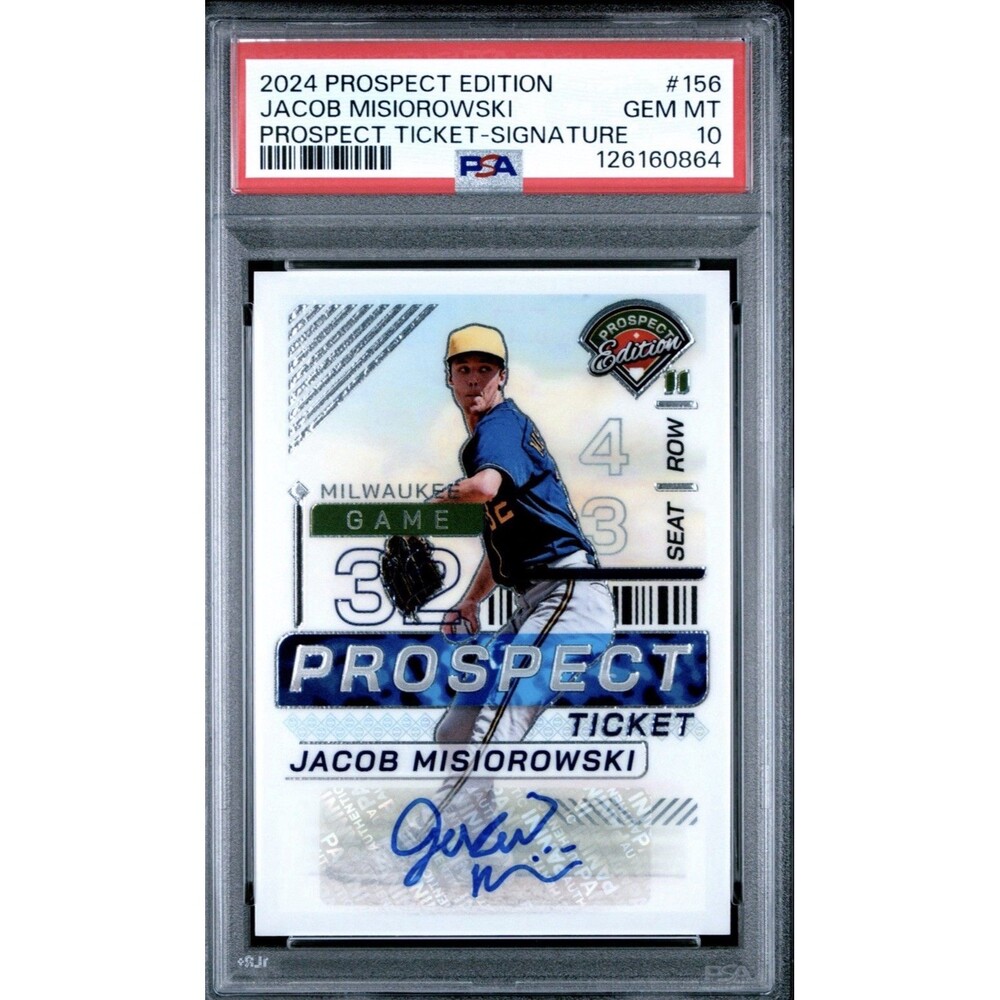 Jacob Misiorowski Auto 2024 Prospect Edition Ticket Signature #156 GEM MT 10